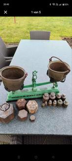 Oude weegschaal met gewichten, Antiek en Kunst, Ophalen