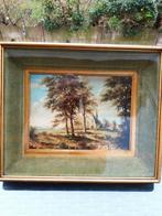 ancienne peinture a l'huile sur panneau signée, Antiquités & Art, Enlèvement