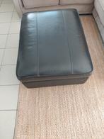 grand pouf en cuir noir, Comme neuf, Enlèvement, 50 à 75 cm, 75 à 100 cm