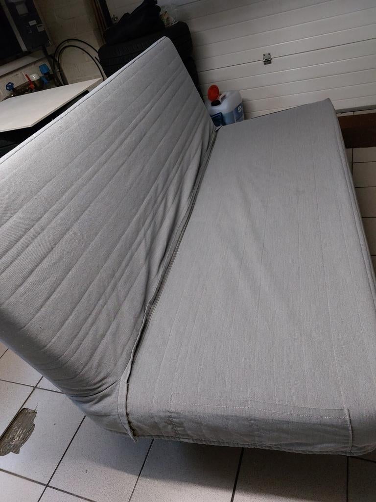 3-zits slaapbank kic klac grijs, Ophalen, Gebruikt, 140 cm, 200 cm