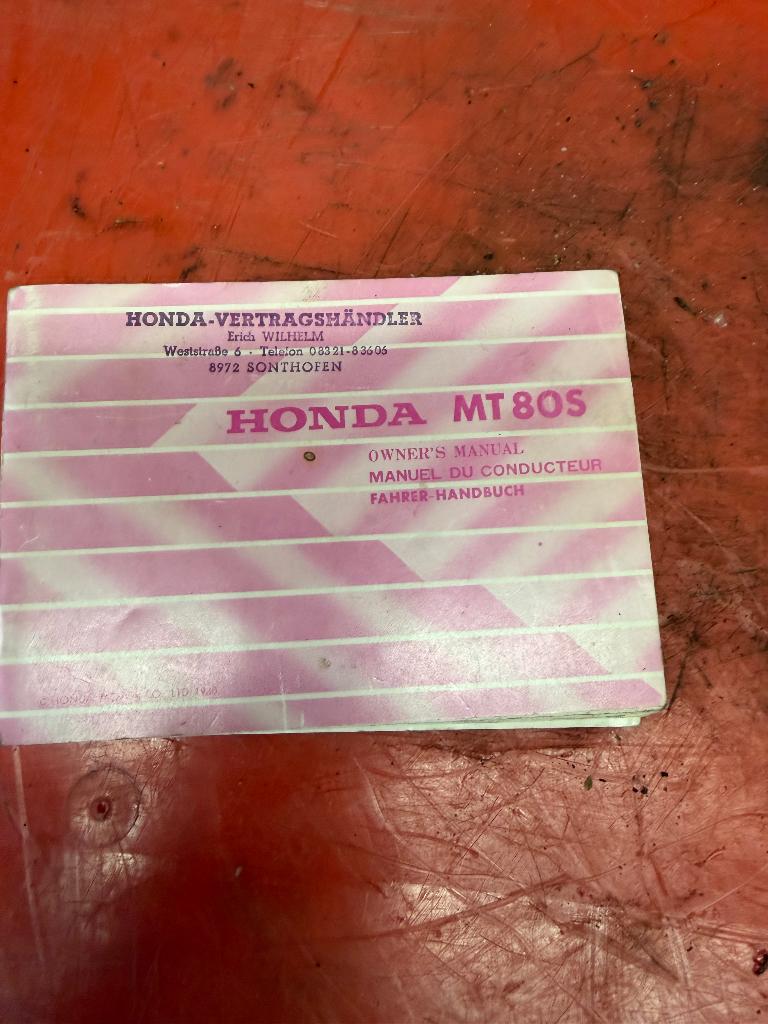 Honda MT 80 instructieboekje, Ophalen of Verzenden, Zo goed als nieuw, Overige typen, Honda