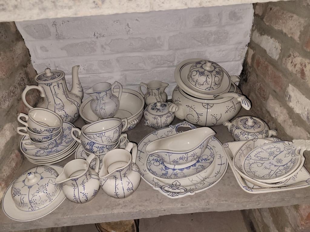 Boch Copenhague bleu et brun, Antiquités & Art, Antiquités | Services (vaisselle) complet, Enlèvement ou Envoi