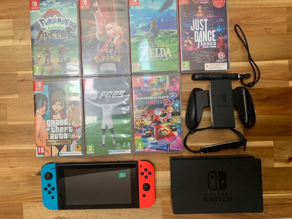Nintendo Switch 1 + 7 games + SD kaart 512gb, Ophalen, Zo goed als nieuw