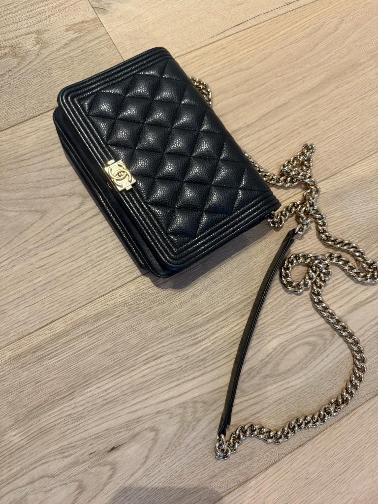 Handtas Chanel Boy, Ophalen, Zo goed als nieuw, Zwart, Handtas