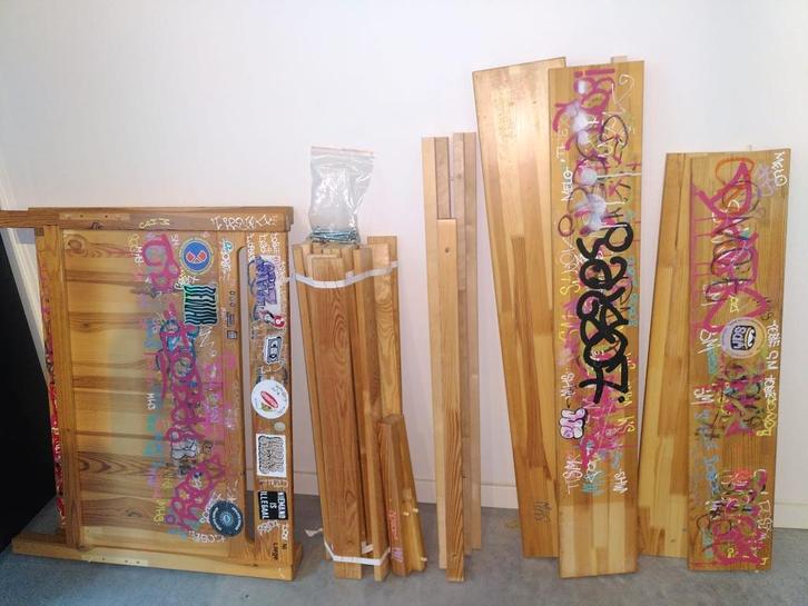 gratis meegroeibed: frame + lattenbodem, Huis en Inrichting, Slaapkamer | Matrassen en Bedbodems, Gebruikt, Bedbodem, 80 cm, 190 cm of minder