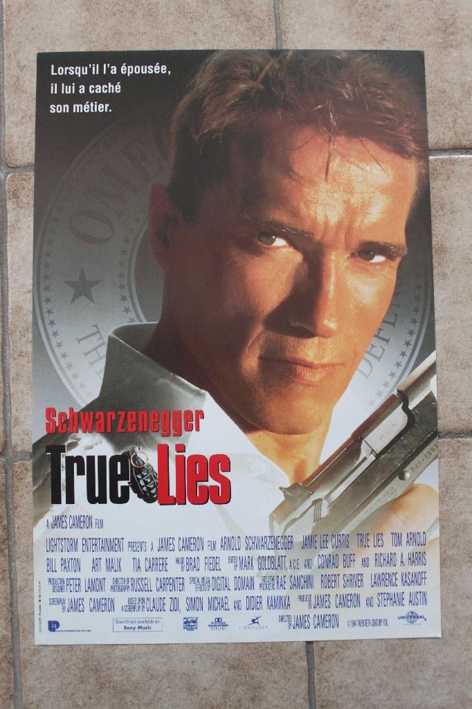 filmaffiche Arnold Schwarzenegger True Lies filmposter, Collections, Posters & Affiches, Enlèvement ou Envoi, Rectangulaire vertical