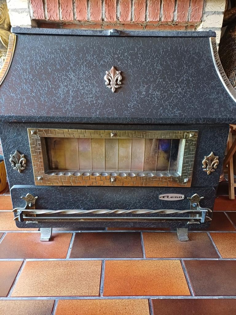 Reno gietijzeren kolenkachel met 130 kg kolen te koop, Enlèvement, Utilisé, Autoportant, Poêle à charbon