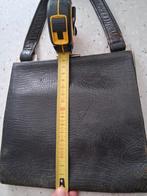 Zwarte echt lederen vintage handtas, Enlèvement, Sac à main