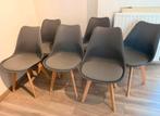 Set van 6 stijlvolle en comfortabele eetkamerstoelen, Huis en Inrichting, Ophalen, Kunststof, Scansinavisch, Zo goed als nieuw
