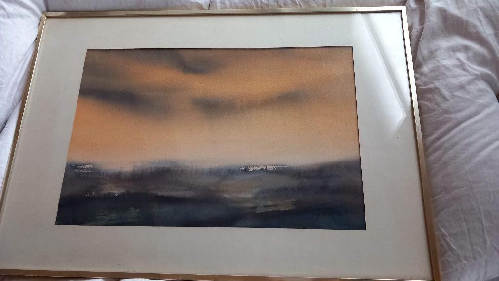 Aquarelle An Fraikin, Belgique, 1980, Antiquités & Art, Enlèvement