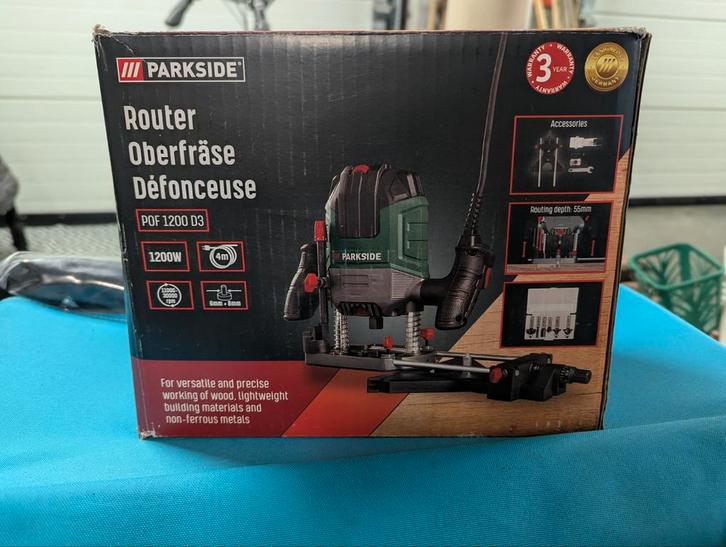 Bovenfrees Parkside POF 1200 D3, Bricolage & Construction, Outillage | Fraiseuses, Comme neuf, Électrique, Routeur, Enlèvement ou Envoi