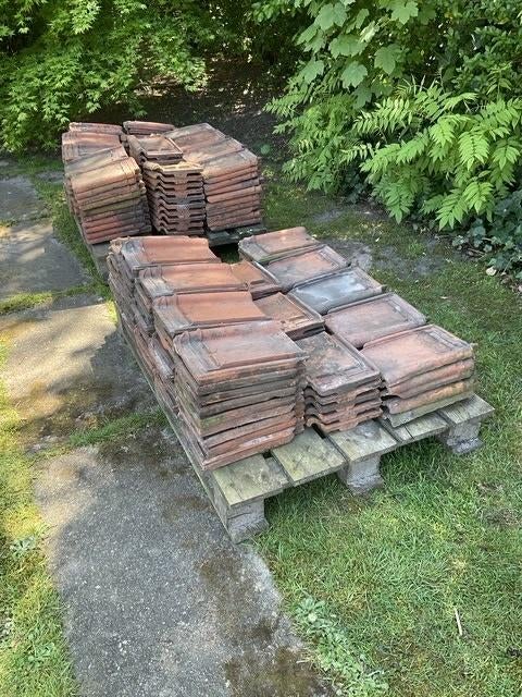 partij oude dakpannen, Pierre ou Argile, 10 à 15 m², Enlèvement, Utilisé