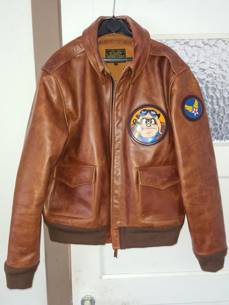 Veste en cuir A2 US ARMY AIRFORCE PILOT NEUF 350€, Kleding | Heren, Jassen | Zomer, Nieuw, Maat 46 (S) of kleiner