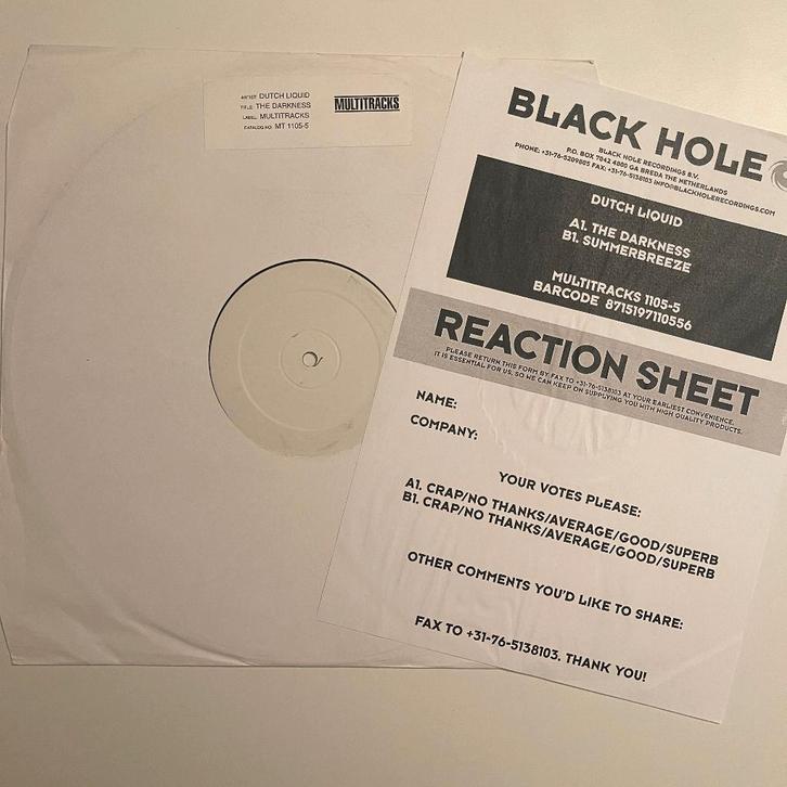 Dutch Liquid - The Darkness, CD & DVD, Vinyles | Dance & House, Techno ou Trance, 12 pouces, Enlèvement ou Envoi