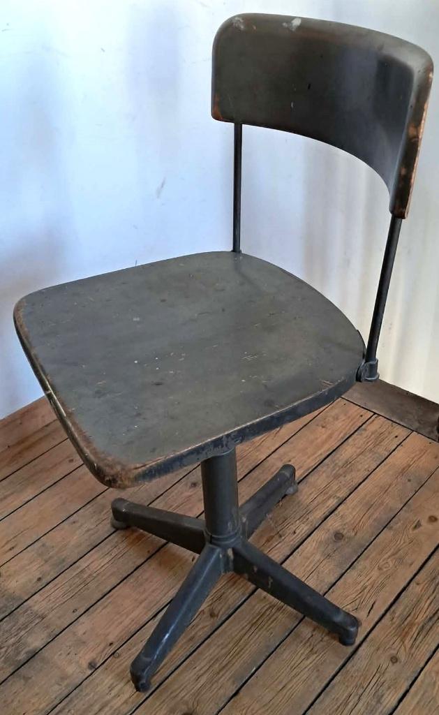 Chaise de bureau industrielle vintage réglable 1940/50, Enlèvement