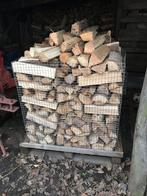 Droog brandhout gestapelde kubieke meter, Tuin en Terras, Brandhout, Ophalen of Verzenden