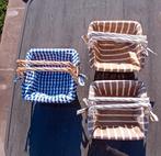 Lot de 3 paniers en osier avec housse amovible, Enlèvement ou Envoi, Osier, Panier, Carré