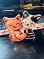 Schattige zwart-wit gestreepte kattenfiguur, Ophalen of Verzenden, Nieuw, Dier