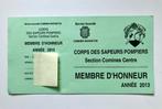 2 cartes membre d'honneurs des sapeurs pompiers de Comines, Collections, Enlèvement ou Envoi