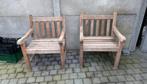 2 zware teak stoelen zo goed als nieuw, Tuin en Terras, Tuinstoelen, Ophalen
