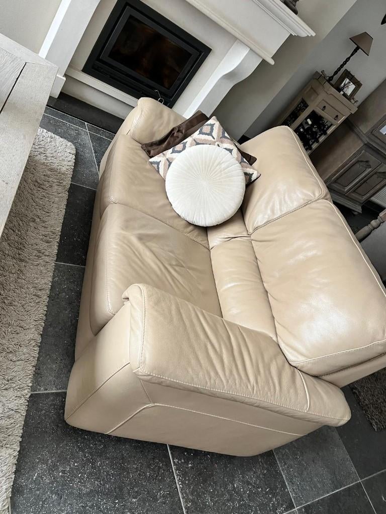 Lederen salon 3 2 1 zit, Ophalen, Overige maten, Leer