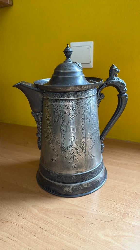 pichet à eau en métal argenté style victorien, Reed & Barton, Antiquités & Art, Enlèvement ou Envoi