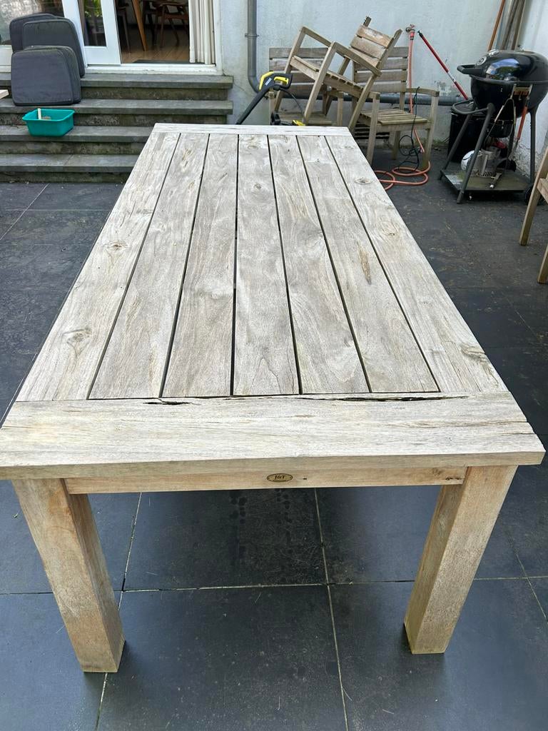 Teak houten tuintafel, Ophalen, Gebruikt