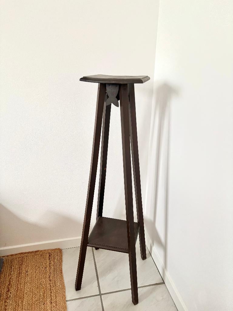 Vintage houten plantentafel - piëdestal, Antiek en Kunst, Ophalen