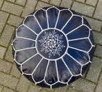 handgemaakte leren poef - stevig gevuld - donkerpaars, Huis en Inrichting, Minder dan 50 cm, Verzenden, Boho, Rond