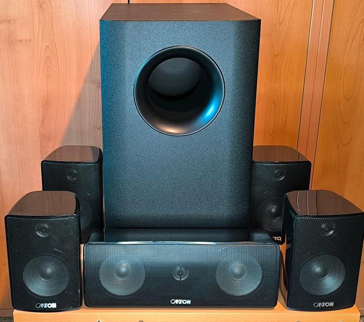 Canton 5.1 movie set incl 140W actieve subwoofer, Audio, Tv en Foto, Luidsprekerboxen, Zo goed als nieuw, Complete surroundset