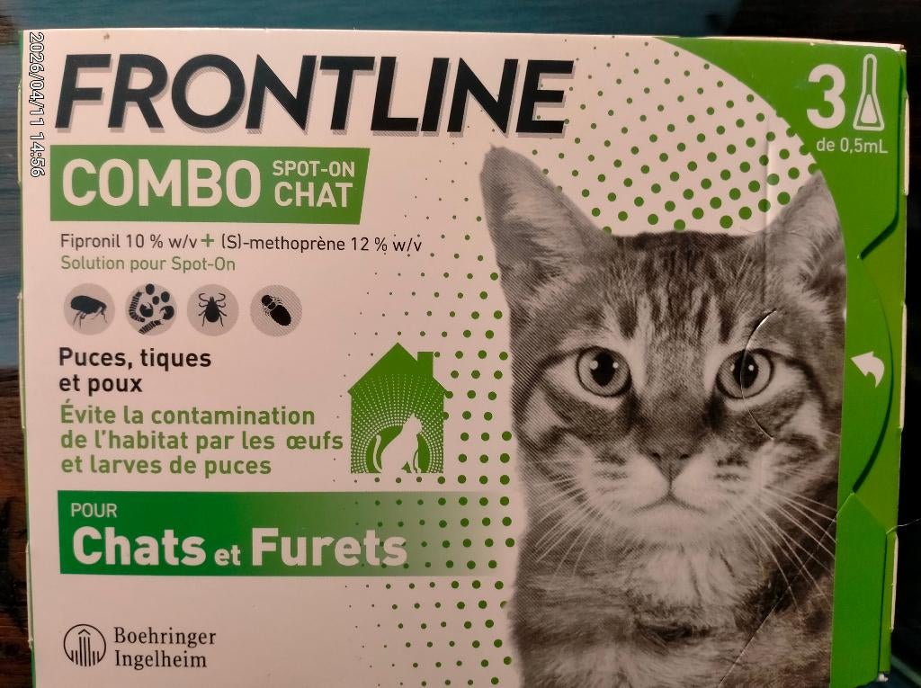 Antipuces Tiques et Poux Frontline Combo Spot-On Chat, Ophalen, Nieuw