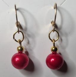 Boucles d'oreilles "Rouge passion", Bijoux, Sacs & Beauté, Boucles d'oreilles, Neuf, Pendantes, Or, Rouge, Envoi