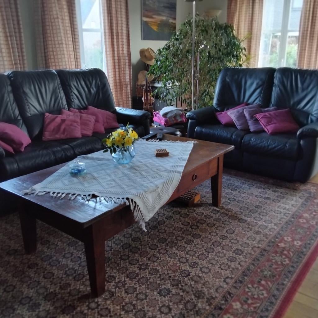 Mooi Lederen salon 2 +3 zit, Ophalen