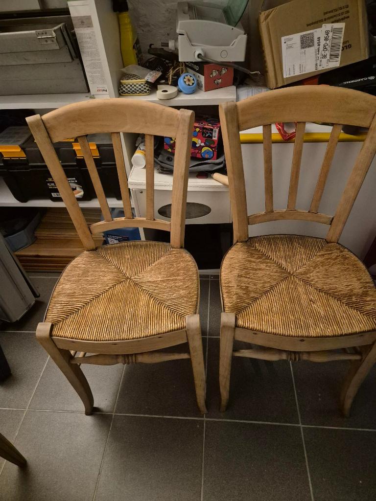 4 stoelen met, Ophalen, Gebruikt, Bruin, Hout