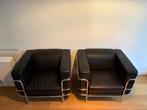 set van 2 stijlvolle LC2 fauteuils (replica), Maison & Meubles, Fauteuils, 75 à 100 cm, Autres matériaux, Comme neuf, Enlèvement