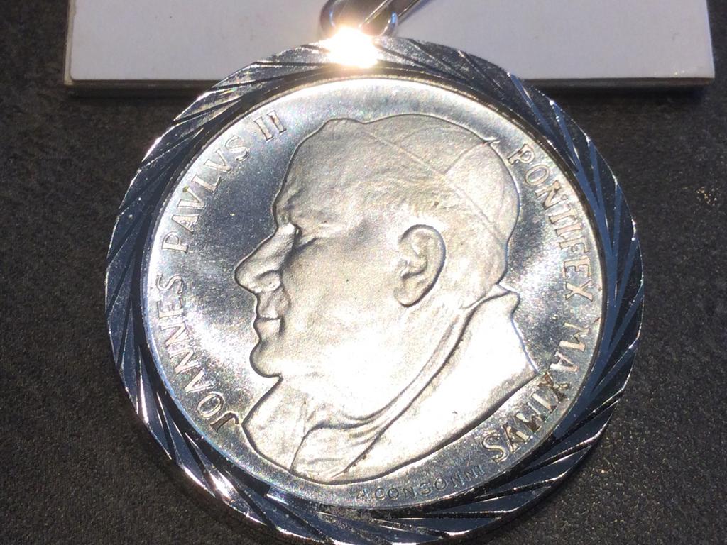 Medaille paus Johannes Paulus zilver, Ophalen of Verzenden, Zilver
