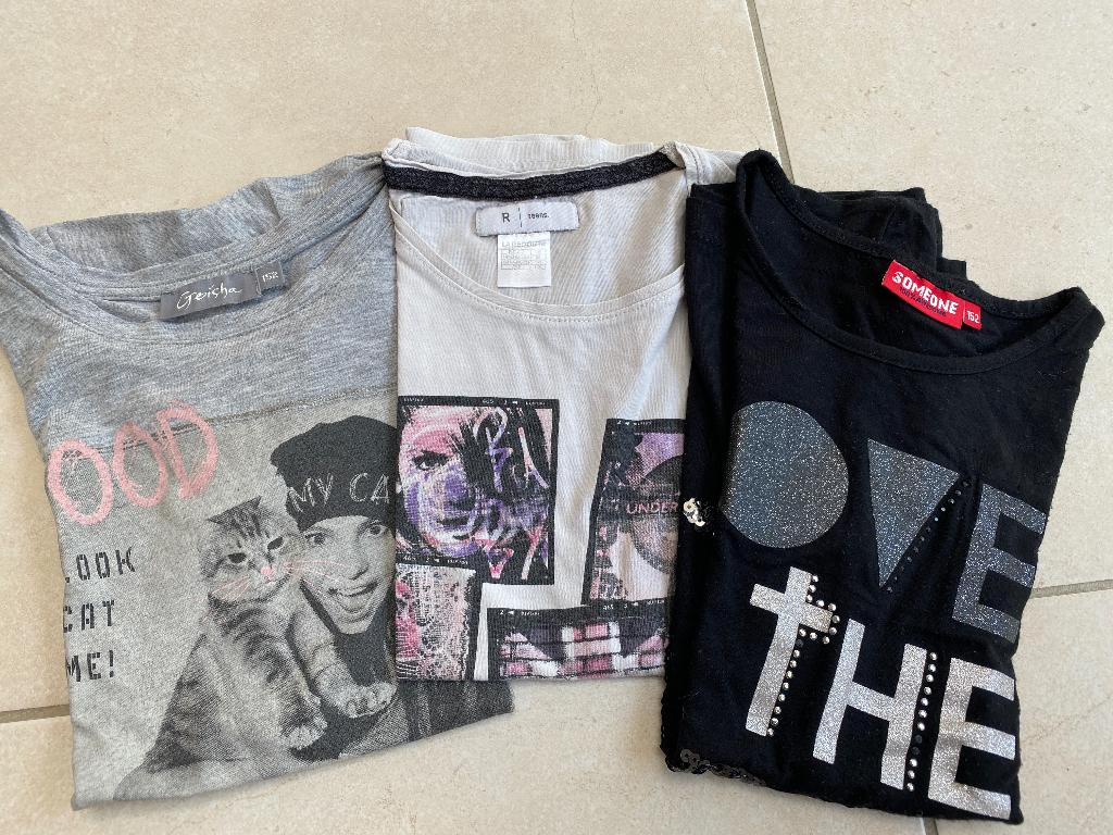 Lot de 3 T-Shirts fille 12 ans, Enlèvement ou Envoi, Chemise ou À manches longues, Comme neuf, Someone