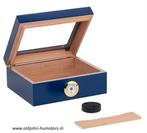XIKAR HUMIDOR SUPREME CAPRI GLASSTOP BLAUW HOOGGLANS    h122, Verzenden, Nieuw, Tabaksdoos of Verpakking