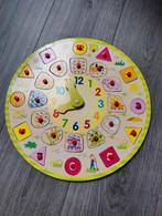 Houten puzzel klok en diertjes, Kinderen en Baby's, Speelgoed | Houten speelgoed, Ophalen of Verzenden