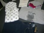 zwarte jeans, trui HELLO KITTY en wit T-shirt in maat 140, Meisje, Ophalen of Verzenden, Zo goed als nieuw, Setje