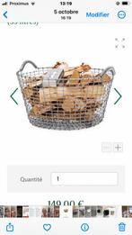 Metalen houten mand, Huis en Inrichting, Woonaccessoires | Kisten, Ophalen, Zo goed als nieuw, Metaal