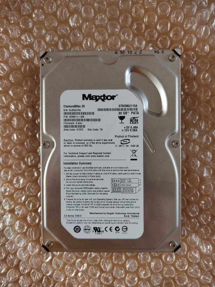 Disque dur Maxtor (Seagate) 80 GB - Génération Windows XP, Computers en Software, Harde schijven, Zo goed als nieuw, Desktop, Intern