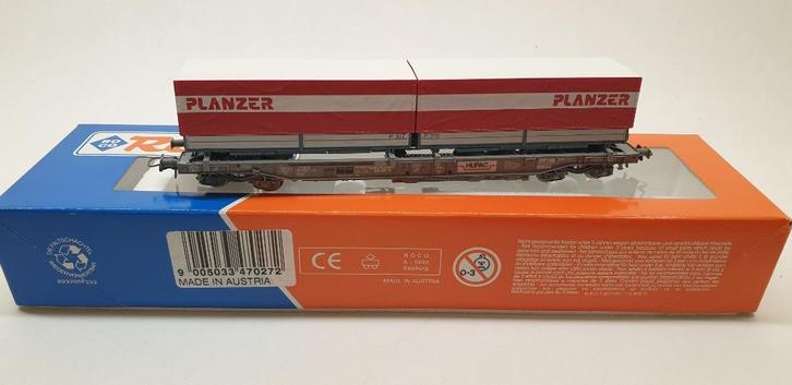 Roco 47027 HO SBB HUPAC Einheitstaschenwagen "PLANZER", Hobby en Vrije tijd, Modeltreinen | H0, Zo goed als nieuw, Wagon, Gelijkstroom