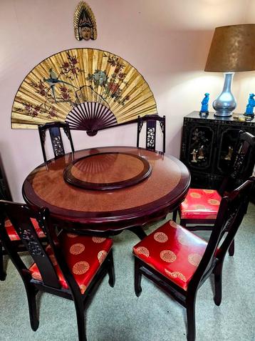 Table roulant + 6 chaise Chinoise avec facture. 