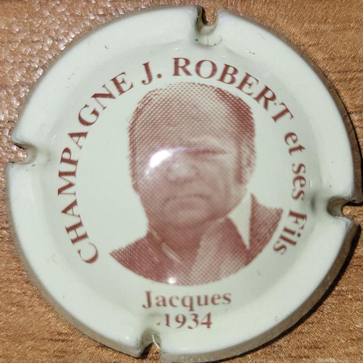 Capsule Champagne Jacques ROBERT crème & brun nr 01, Collections, Vins, Neuf, Champagne, France, Enlèvement ou Envoi