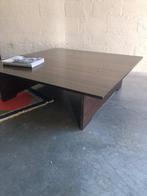 Leuke grote vintage Brutalist wengé salontafel, Huis en Inrichting, Ophalen of Verzenden, Gebruikt