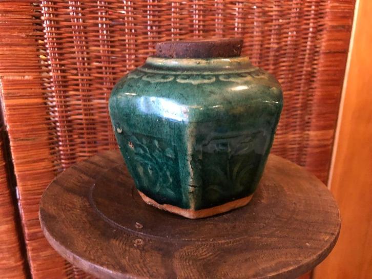 Chinese Turquoise Groen Geglazuurde Shiwan Gemberpot., Antiek en Kunst, Antiek | Keramiek en Aardewerk, Ophalen of Verzenden