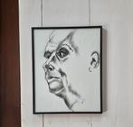 Houtskooltekening / Who's the boss / ingelijst, Antiek en Kunst, Ophalen of Verzenden