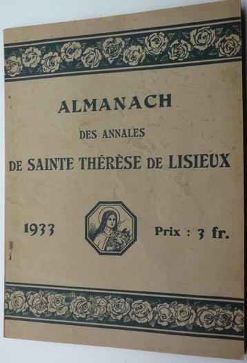 Almanach, des annales de sainte thérèse de lisieux, 1933. beschikbaar voor biedingen