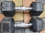 Haltères 10kg hexagonaux caoutchouc, Enlèvement, Comme neuf, Haltère